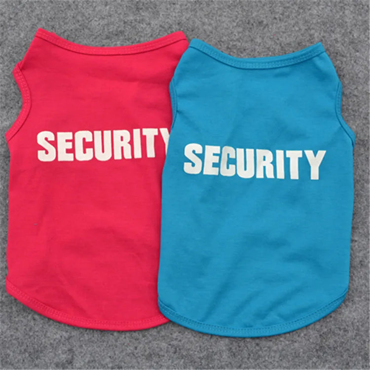 Security Clothing for Dogs | Summer Pet Clothes | Chihuahua & Yorkshire Vest for Small Dogs and Cats | Low Price Pets T-shirt Costume