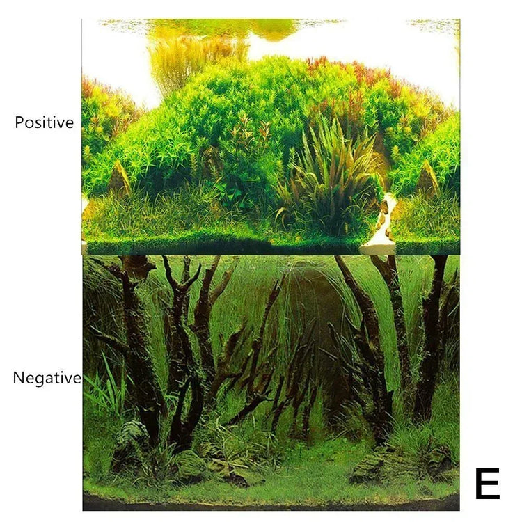3D Aquarium Background Poster – Double-Sided Ocean Plant Design Fish Tank Sticker Decor