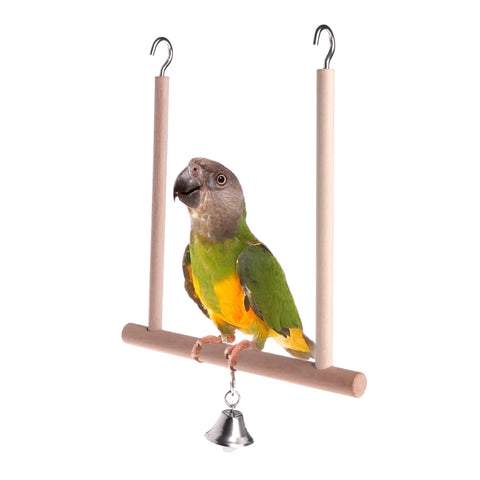Parrot Hammock Bird Swing | Perch with Wooden Stand | Small Birds Chew Toy | Easy to Hang for Finch Canary