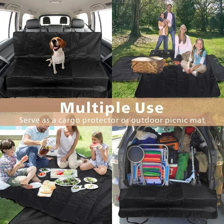Waterproof Dog Car Seat Cover – Foldable Pet Backseat Hammock with Non-Slip Backing