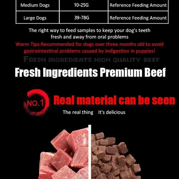 Premium Diced Beef Dog Treats – Nutritious, Chewy Training Snacks for Adult Dogs & Puppies