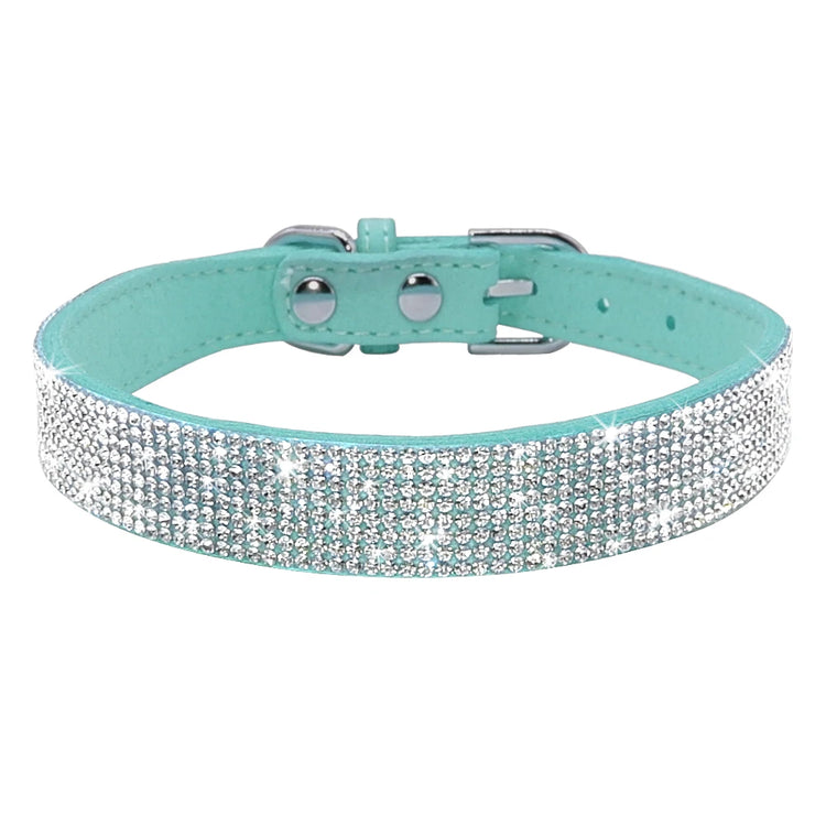 Bling Rhinestone Dog Cat Collars | Leather Pet Puppy Kitten Collar | Walk Leash Lead for Small Medium Dogs Cats | Chihuahua Pug Yorkie