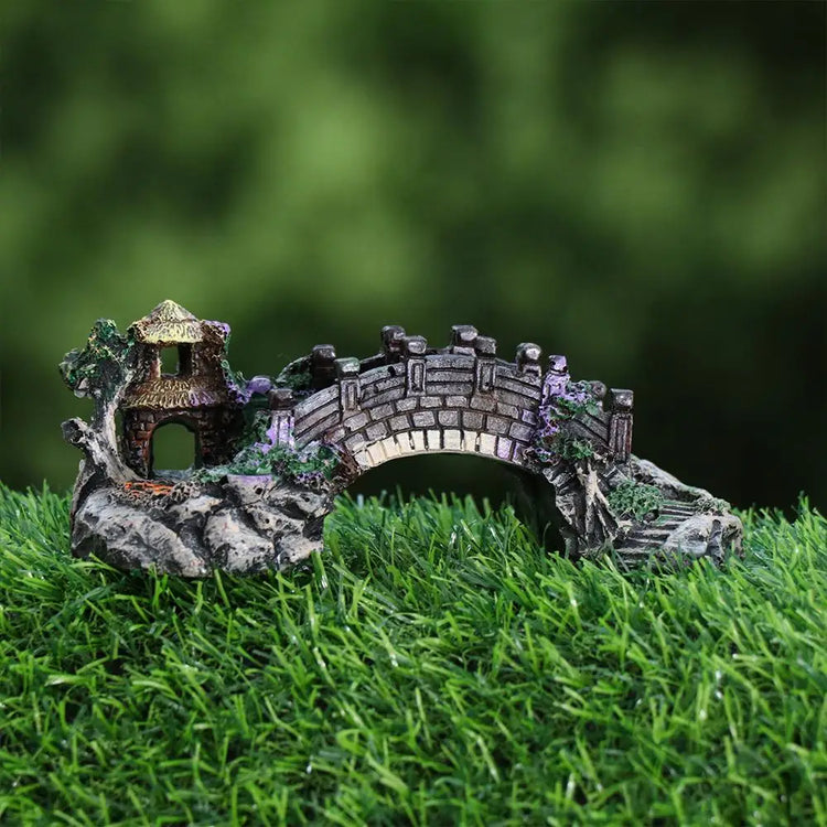 Fish Tank Artificial Bridge Resin Landscape Decoration Bridge Aquarium Equipment Accessories Ornament Cave Aquatic Pet Fish