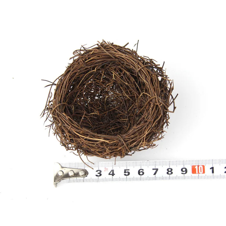 Straw Round Rattan Bird Nest | Chewable Bedding Toy for Parrots, Pigeons & Cage Birds