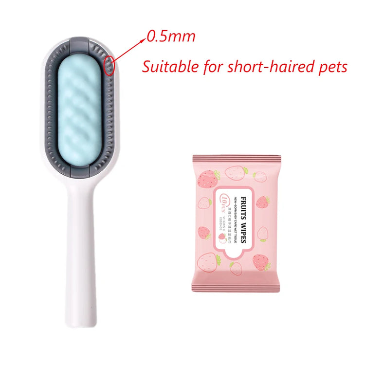 Clean Cat Dog Hair Removal Comb | Pet Grooming Brush | Wipes-Ready Brush for Cats/Dogs | Katten Accessories