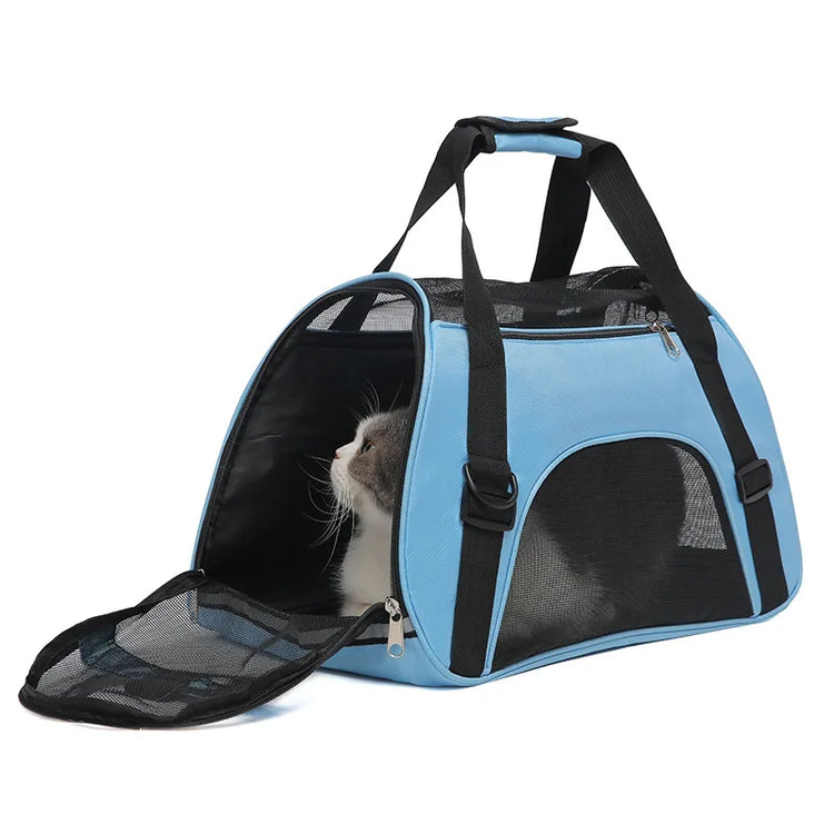 Cat Bags | Soft-Sided Portable Dog Carrier | Mesh Breathable Handbag | Foldable Pet Travel Transport Bag