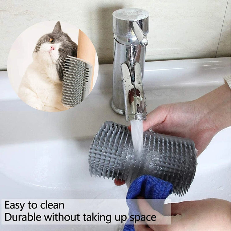 Cat Massage Brush – Self-Grooming Tool with Catnip | Wall/Door/Table Mountable Cat Massage Brush for Cats | Cat Toys