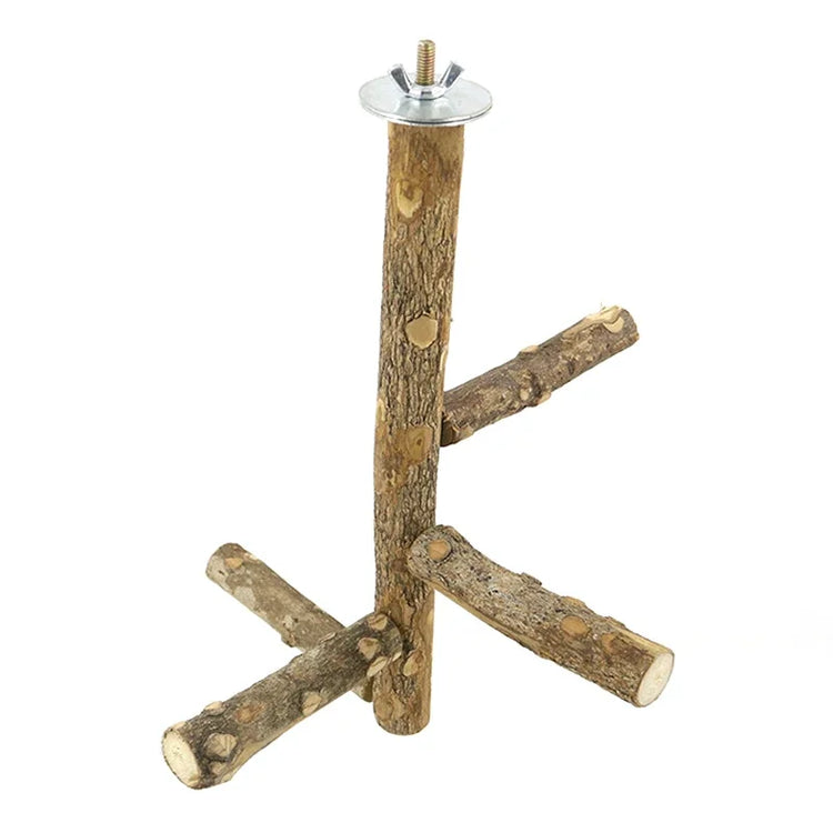 Natural Wood Bird Branch Stand | Perches Pet Parakeet Budgie Hanging Play Toy | Bird Cage Parrot Wooden Desk Holder Perches Platform