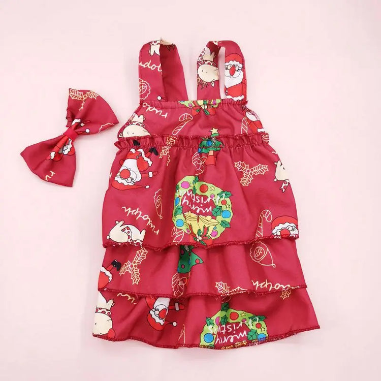 Christmas Pet Dress for Cats & Small Dogs | Red Bow Skirt | Holiday Costume