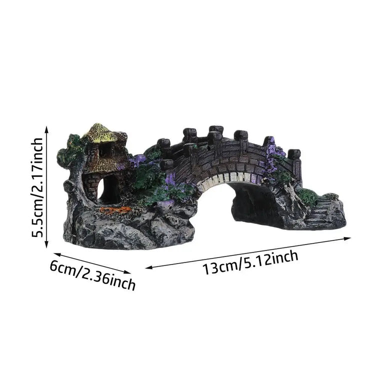 Fish Tank Artificial Bridge Resin Landscape Decoration Bridge Aquarium Equipment Accessories Ornament Cave Aquatic Pet Fish