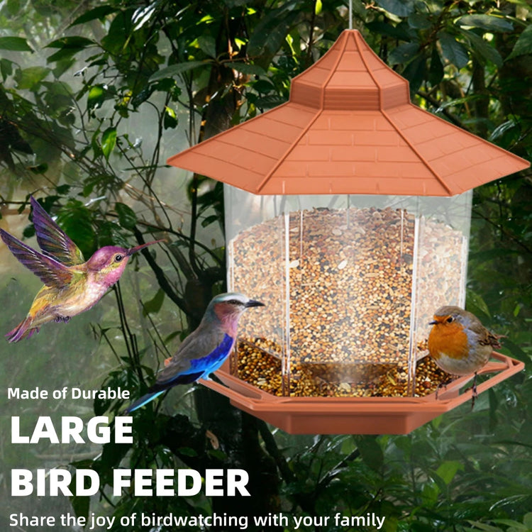 Bird Feeder | Automatic Food Feeding Tool for Birds | Hanging Gazebo Outdoor Nut Feeder | Multiple Hole Food Dispenser Container