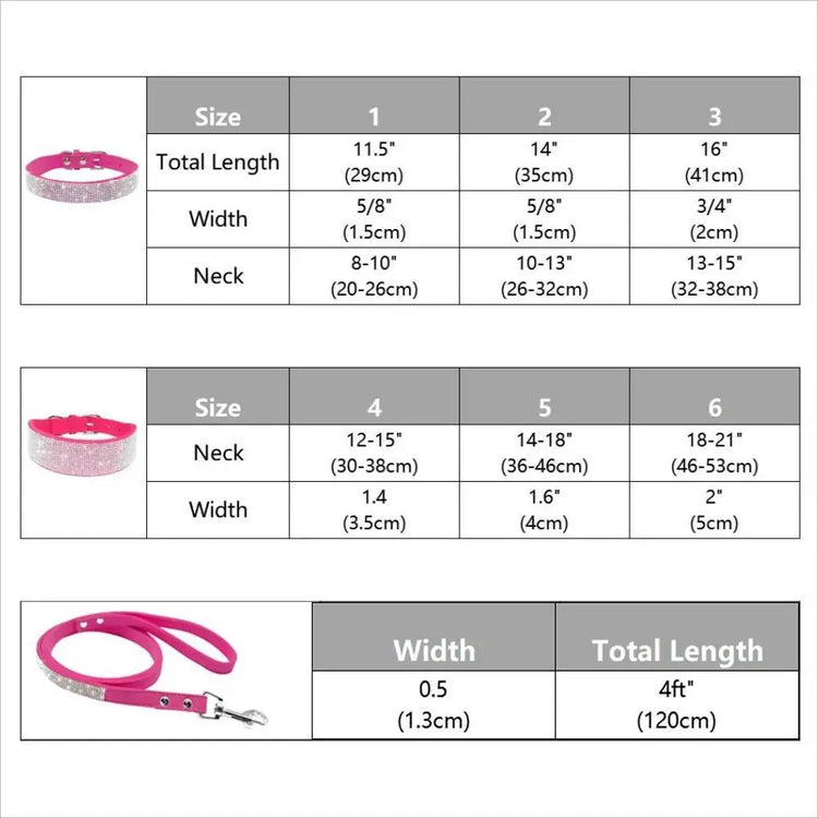 Bling Rhinestone Dog Cat Collars | Leather Pet Puppy Kitten Collar | Walk Leash Lead for Small Medium Dogs Cats | Chihuahua Pug Yorkie