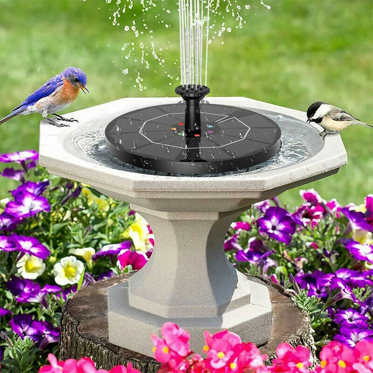 2.2W Solar Bird Bath Fountain | Floating Water Pump with LED Light & 6 Spray Nozzles for Birdbaths, Ponds, and Outdoor Water Features