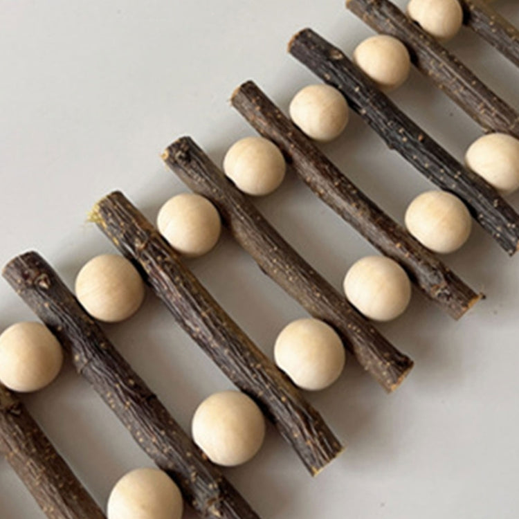 Parrot Ladder Toy | Wooden Cage Training Perch with Hooks for Small & Medium Birds