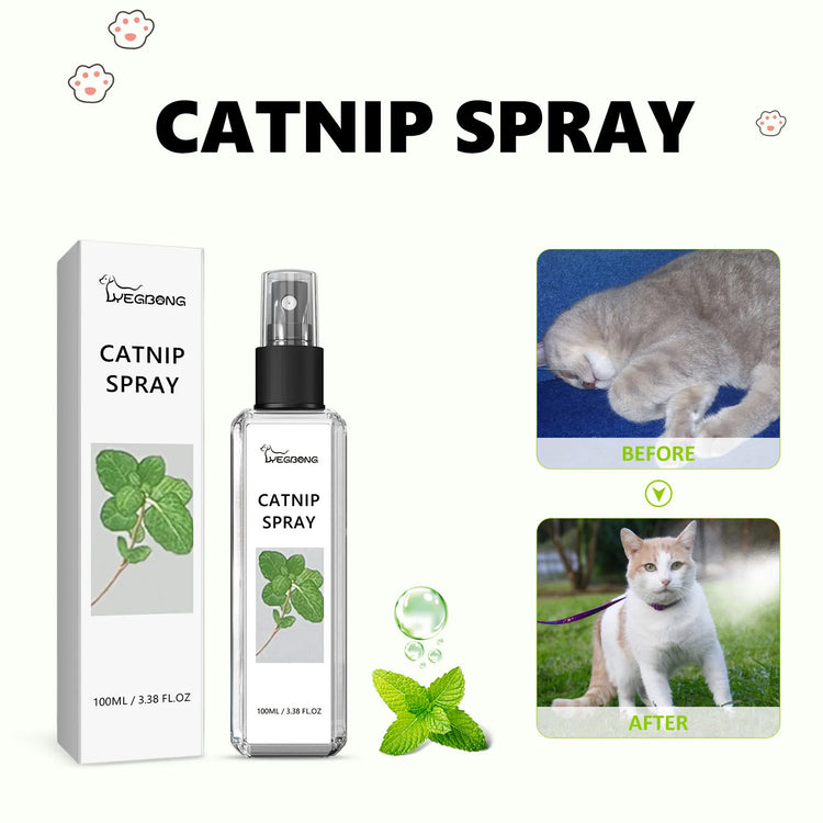 Natural Catnip Spray | Happy Water Formula for Cats | Promotes Appetite | Relieves Anxiety | Boosts Vitality | Pet Training Aid | Mood Enhancer