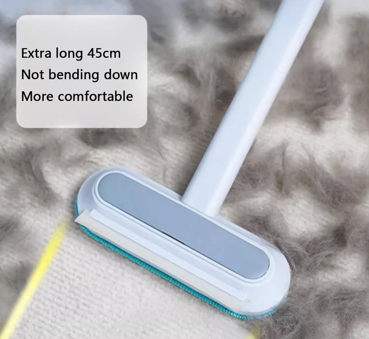 Multifunctional Pet Hair Remover Brush | Long Handle Fur Cleaner for Carpet, Sofa & Clothes | Manual Cat/Dog Hair Cleaning Tool