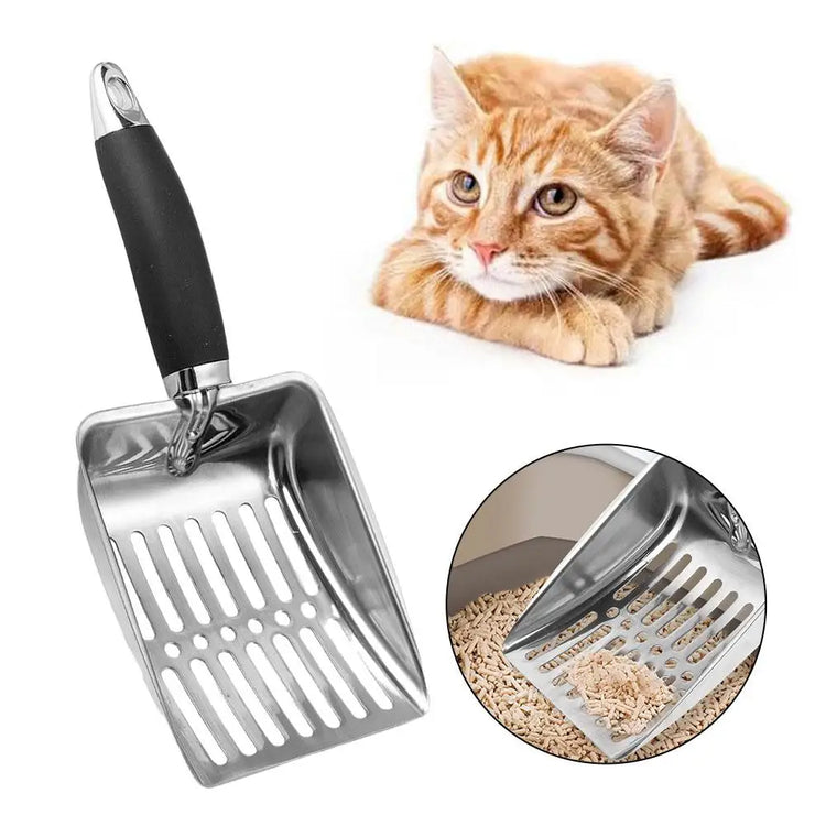 Cat Sand Cleaning — for Dog & Cat | Clean Feces Supplies | Cat Litter Shovel | Pet Cleaning Tool | Pet Products | Metal Long Handle Scoop