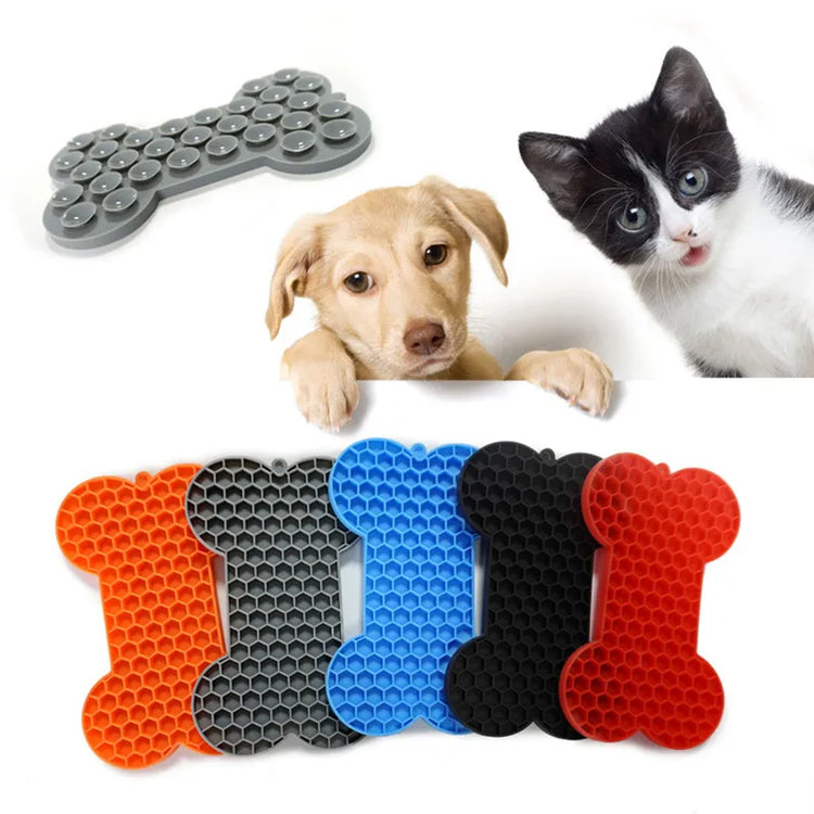 Silicone Pet Licking Mat for Cats/Dogs | Anti-Choking Slow Food Bowl | Bath Distraction Plate | Pet Supplies Cutlery
