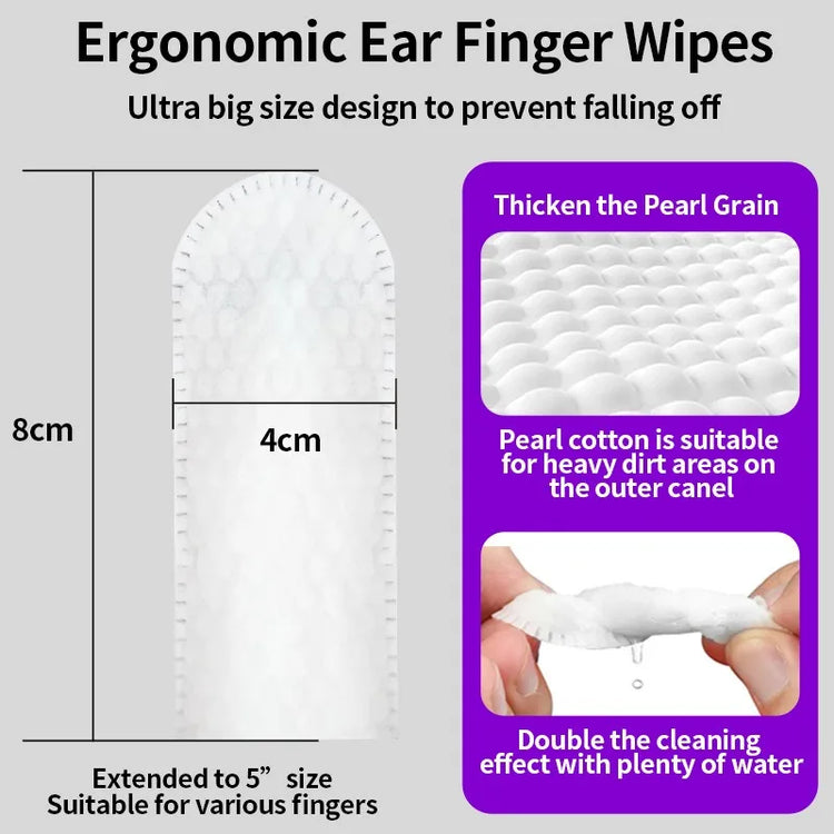 Pet Ear Cleaning Finger Wipes (50ps/can) - Earwax & Mites Removal for Cats and Dogs