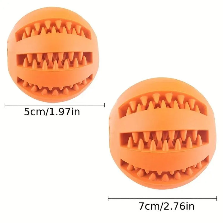 Durable Dog Chew Toy Ball – Bite-Resistant, Treat Dispensing & Teeth Cleaning Rubber Ball for Dogs and Cats
