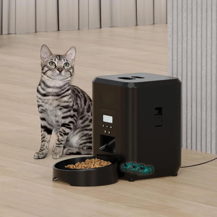 Smart Pet Feeder | Automatic Cat Dog Food Dispenser | Timed Portion Control | 2L Slow Feeder Bowl | LCD Display | Battery Operated | Pet Feeding Machine