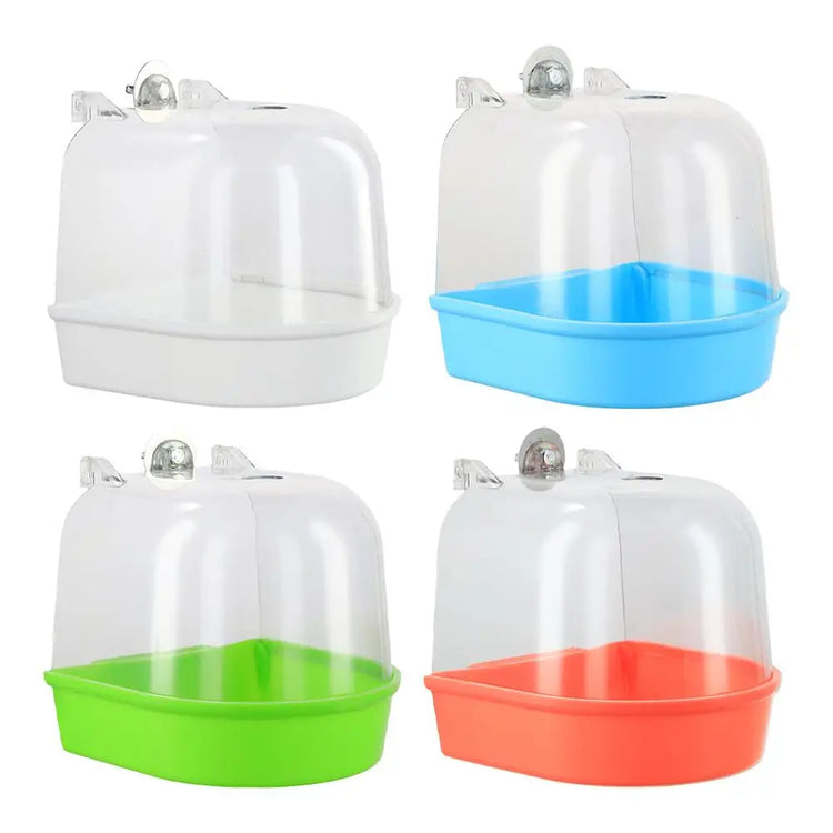 Hanging Bird Bath Box, Parakeet Shower Caged ,Parrot Bath Box Bird For Pet Brids For Canary, Budgerigar, Cockatiel,Parrots