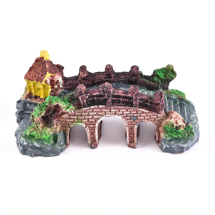 Resin Aquarium Bridge Ornament – Decorative Arch Bridge Fish Tank Landscape Decor