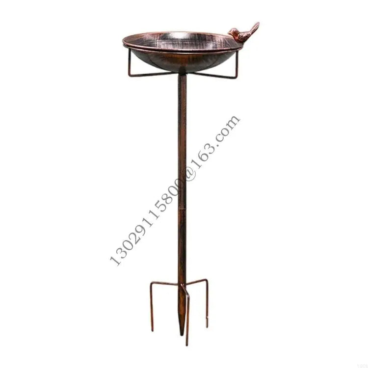 Freestanding Metal Bird Bath with Stake for Outdoor Use | Large Garden Bird Feeder Bowl for Lawns, Patios & Yards