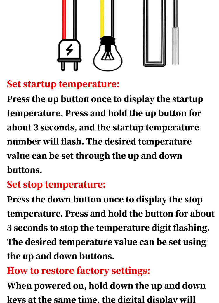 Digital Temperature Controller W3001 – 12V/24V/110V/220V Thermostat with LED Display for Aquarium, Incubator, Heater