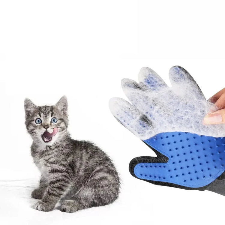 Pet Grooming Glove | Cat Hair Deshedding Glove | Dog Bath & Massage Brush for Cats and Animals