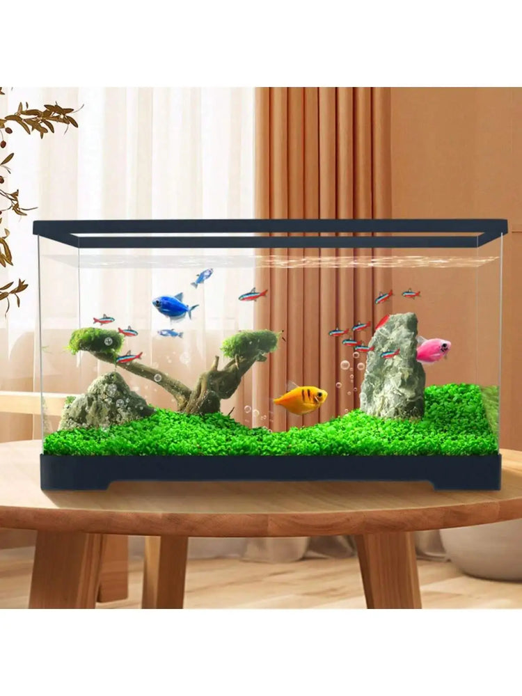 Small fish tank, home desktop, living room, small TV cabinet next to ultra white ecological filter, deep water turtle tank, turt
