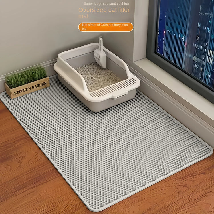 Cat Litter Mat | Non-Slip Pet Litter Box Filter Pad | Double Layer Waterproof Cat Mat | Wear-Resistant Pet Cleaning Supplies