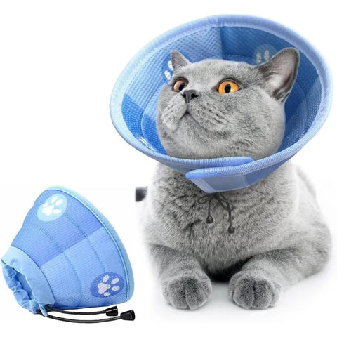 Adjustable Cat Cone Collar | Soft Recovery Collar for Cats | Cute & Protective | Lightweight Elizabethan Collar | Post-Surgery Comfort for Pets