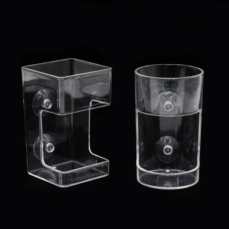 Aquarium Feeding Ring Floating Food Tray with Suction Cup – Transparent Acrylic Fish Feeder
