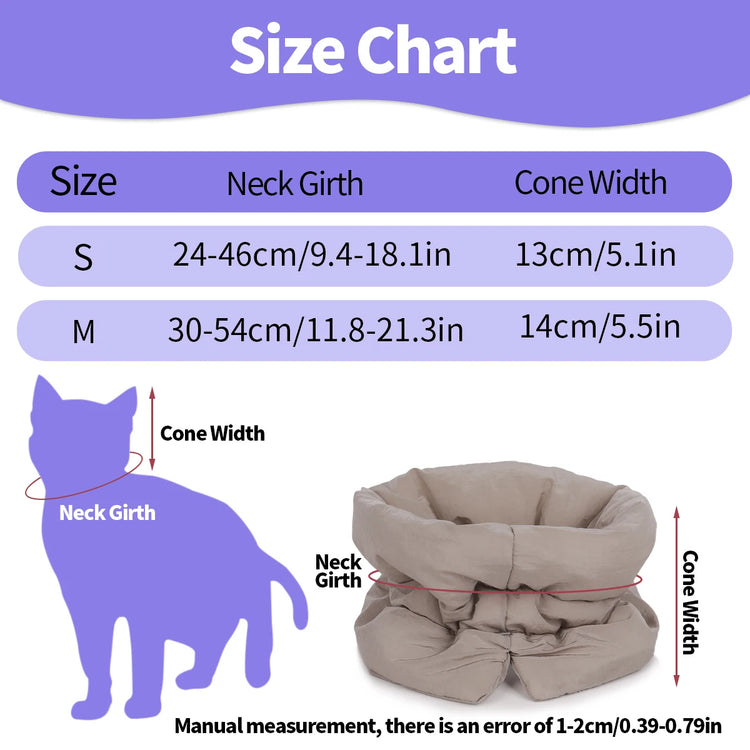 Colorful Warm Cat Collar| Waterproof Scarf Style | Anti-Lick & Bite Protective Collar for Post-Surgery | Stylish Recovery for Cats