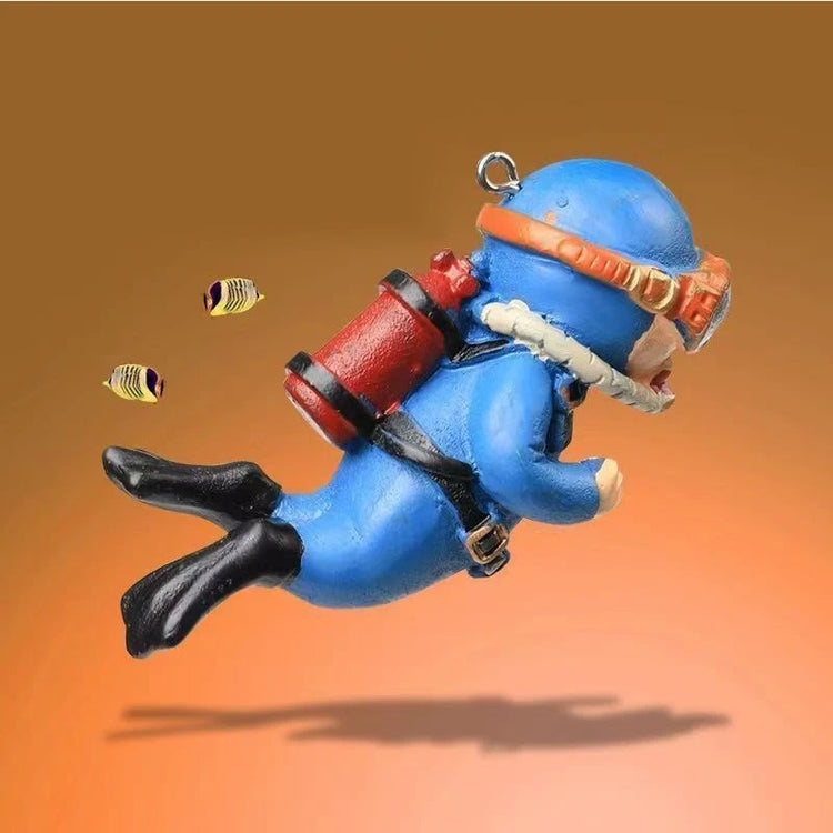 Mini Floating Diver & Mermaid Aquarium Decoration – Cartoon PVC Fish Tank Ornament with Line & Buoy