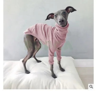Dog Winter Clothes Fleece Whippet Vest Large Dogs Cotton Italian Greyhound Clothes Turtleneck Dog Clothes Soft Fleece Hoodie