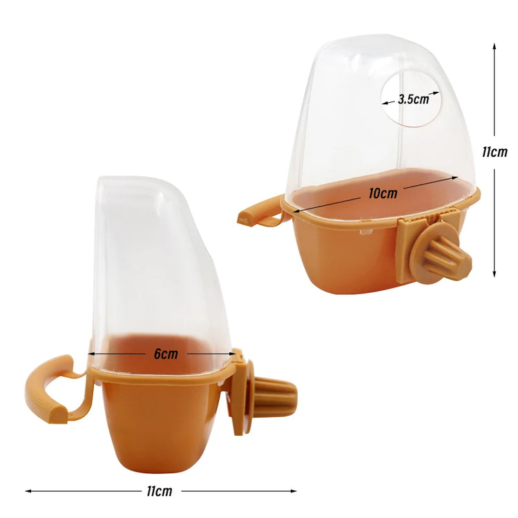 1/2pcs Bird Feeder for Cage | Hanging Bowl Cup with Lid | Parakeet Food Container | Easy-Mount Plastic Feeder | Accessories for Small Pet Birds