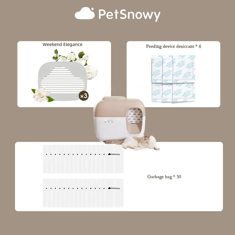 Petsnowy | Cat Toilet Accessory | Trash Bag | Deodorization Cat Toilet | Pet Food Desiccant | Cleaning Supplies