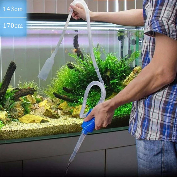 Aquarium Siphon Fish Tank Syphon Vacuum Cleaner Pump Acuario Accessories Semi-automatic WaterChanger Gravel Water Filter