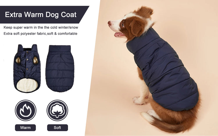 Winter Dog Clothes | Outdoor Cold-Proof Warm Dog Jacket with Fleece Cotton Lining | Chihuahua, French Bulldog, Puppy Clothing Coat