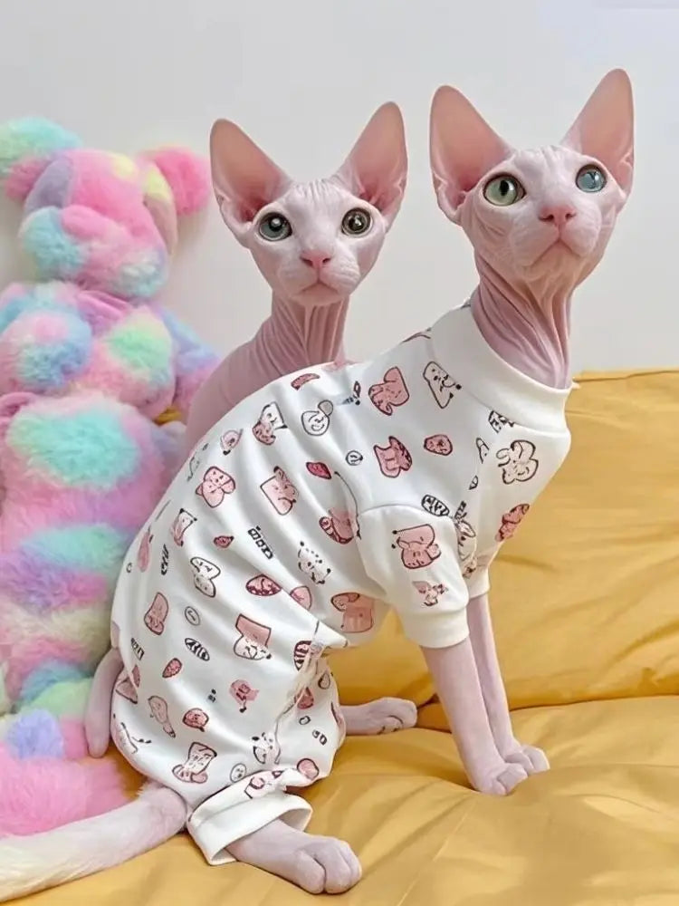 Hairless Cat One-Piece Suit | Warm Clothing for Sphynx/Devon Rex/Ragdoll | Anti-Hair Loss Pet Apparel