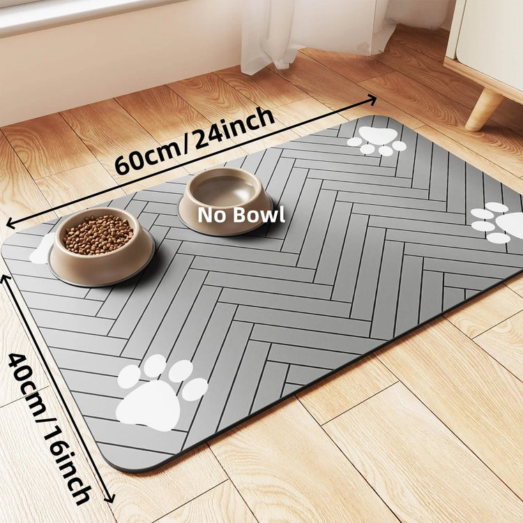 Pet Feeding Mat-Absorbent Pet Placemat for Food and Water Bowl | Waterproof Rubber Backing | Quick Dry Water Mat for Dog/Cat