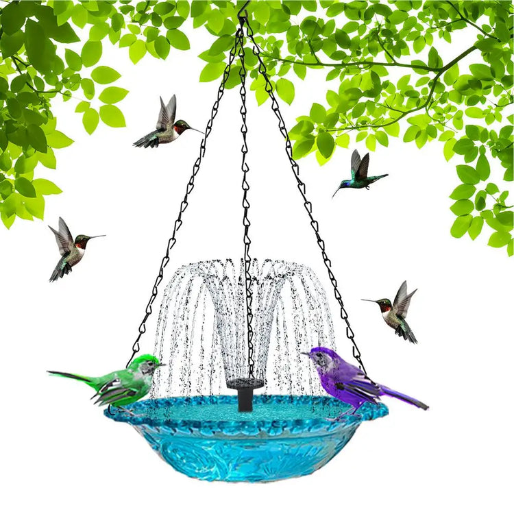 Bird Bath With Fountain Water Fountains Solar Powered Hummingbird Bath Bowl Sturdy Outdoor Bird Feeder Decorative Bird Baths