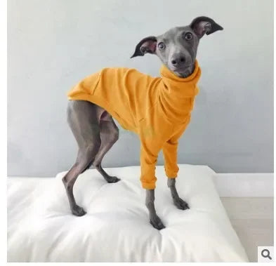 Dog Winter Clothes Fleece Whippet Vest Large Dogs Cotton Italian Greyhound Clothes Turtleneck Dog Clothes Soft Fleece Hoodie