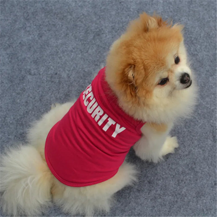 Security Clothing for Dogs | Summer Pet Clothes | Chihuahua & Yorkshire Vest for Small Dogs and Cats | Low Price Pets T-shirt Costume