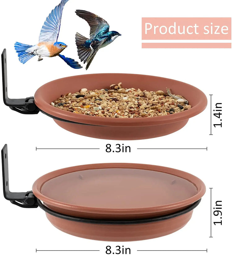 Wall Hanging Bird Feeder Bowl – Tree-Mounted Bird Bath Spa | Includes 2 Trays, Metal Rings & Screws