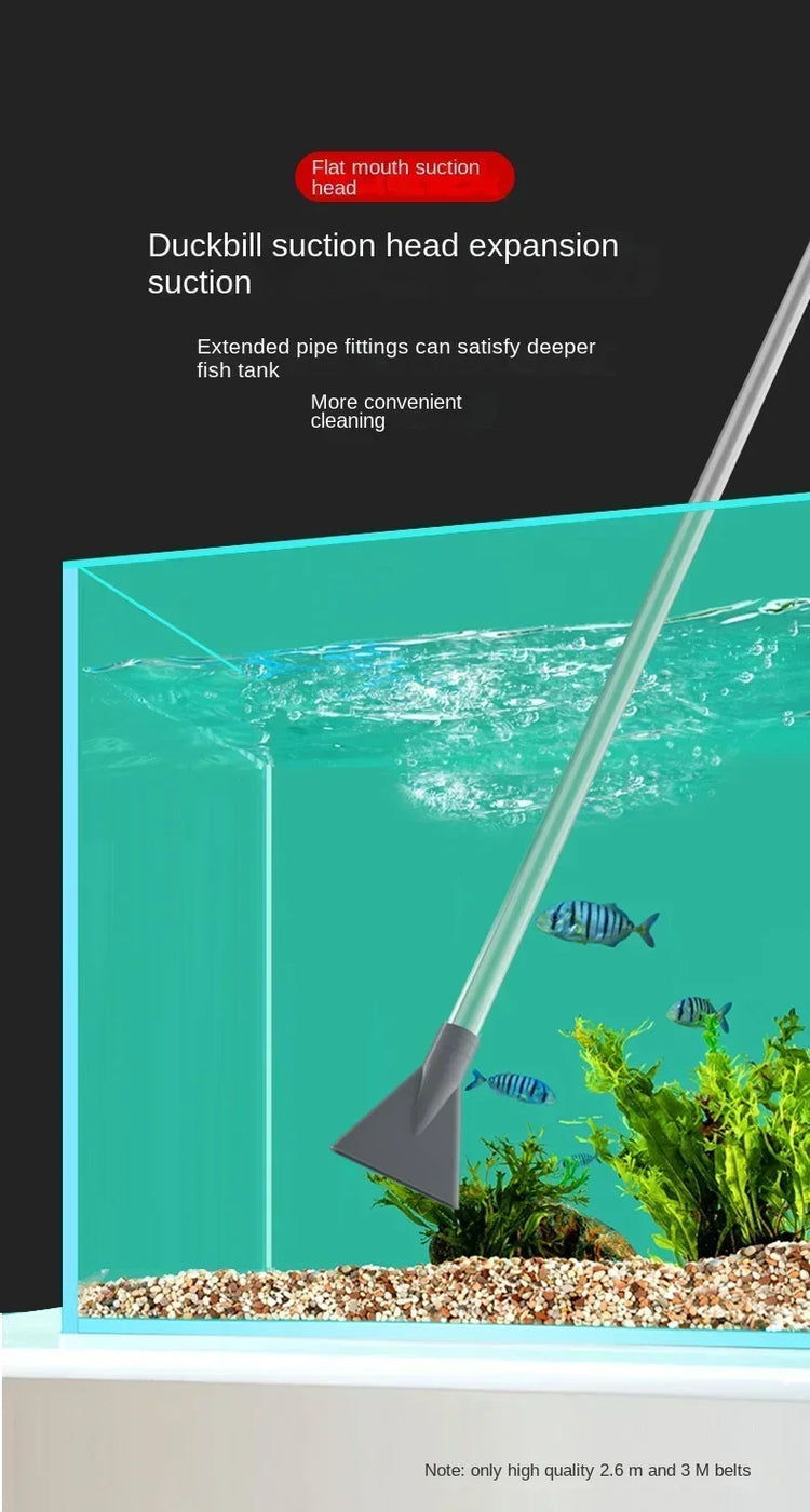 Fish Tank Water Changer Handheld Vacuum Siphon Pump with Adjustable Outlet Valve