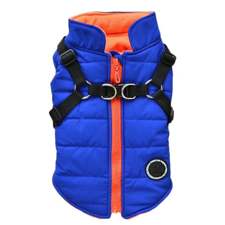 Dog Coat with Harness | Winter Fleece Zipper Jacket | Small Dog Clothes | Winter Cat Apparel |Indoor & Outdoor Pet Gifts