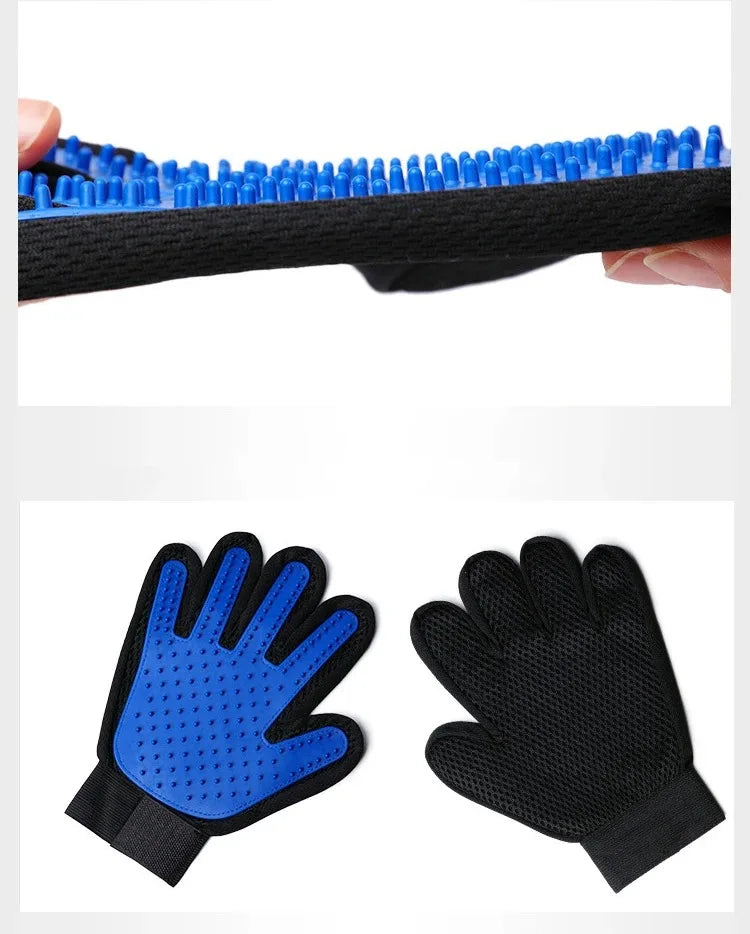 Pet Grooming Glove | Cat Hair Deshedding Glove | Dog Bath & Massage Brush for Cats and Animals